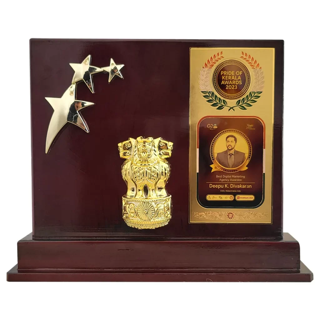 Best Digital Marketing Agency award, pride of kerala award winning company in Kerala, Thrissur - Watermelon Ads Kuriachira